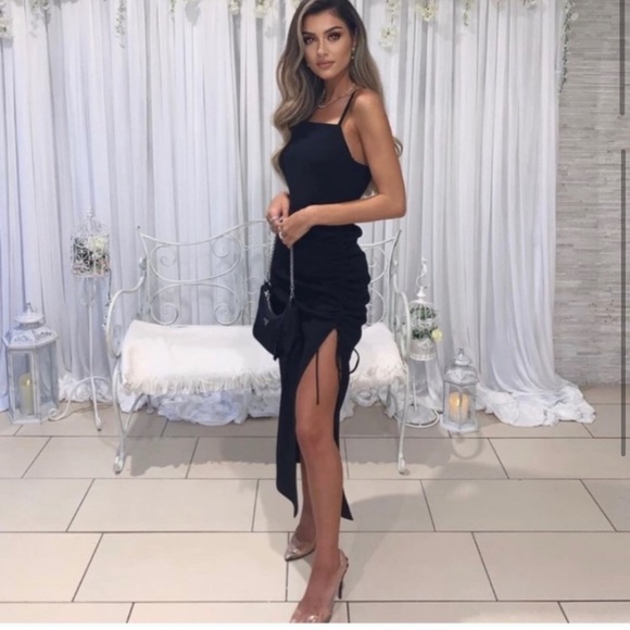 ZARA | NWT LONG DRAPED STRAPPY SEXY MAXI DRESS HIGH SLIT FORMAL GOWN PROM - Picture 4 of 13